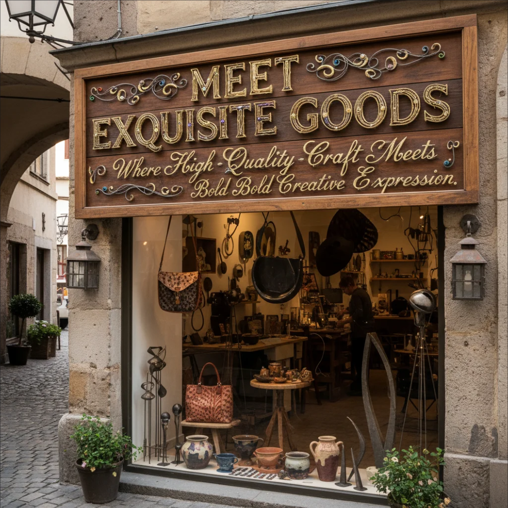 Exquisite Goods showcasing high-quality craft and bold creative expression