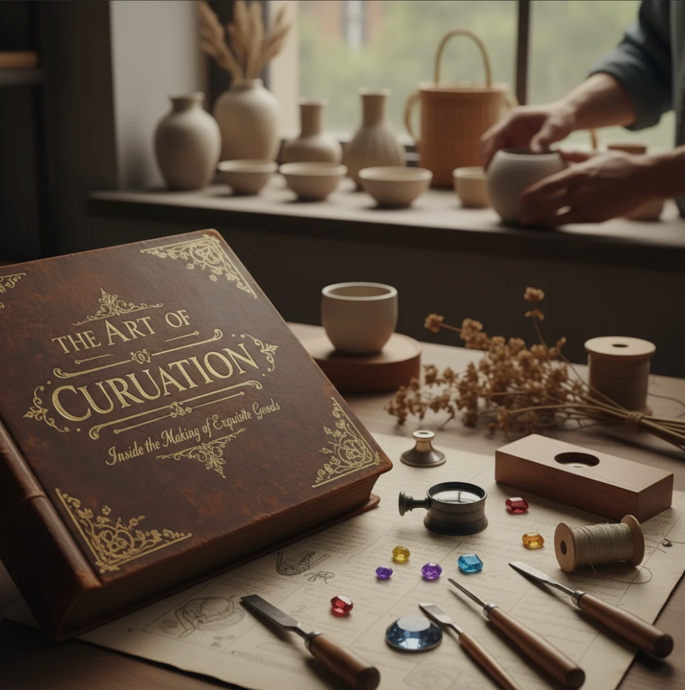 Designers at Exquisite Goods curating a creative product collection.