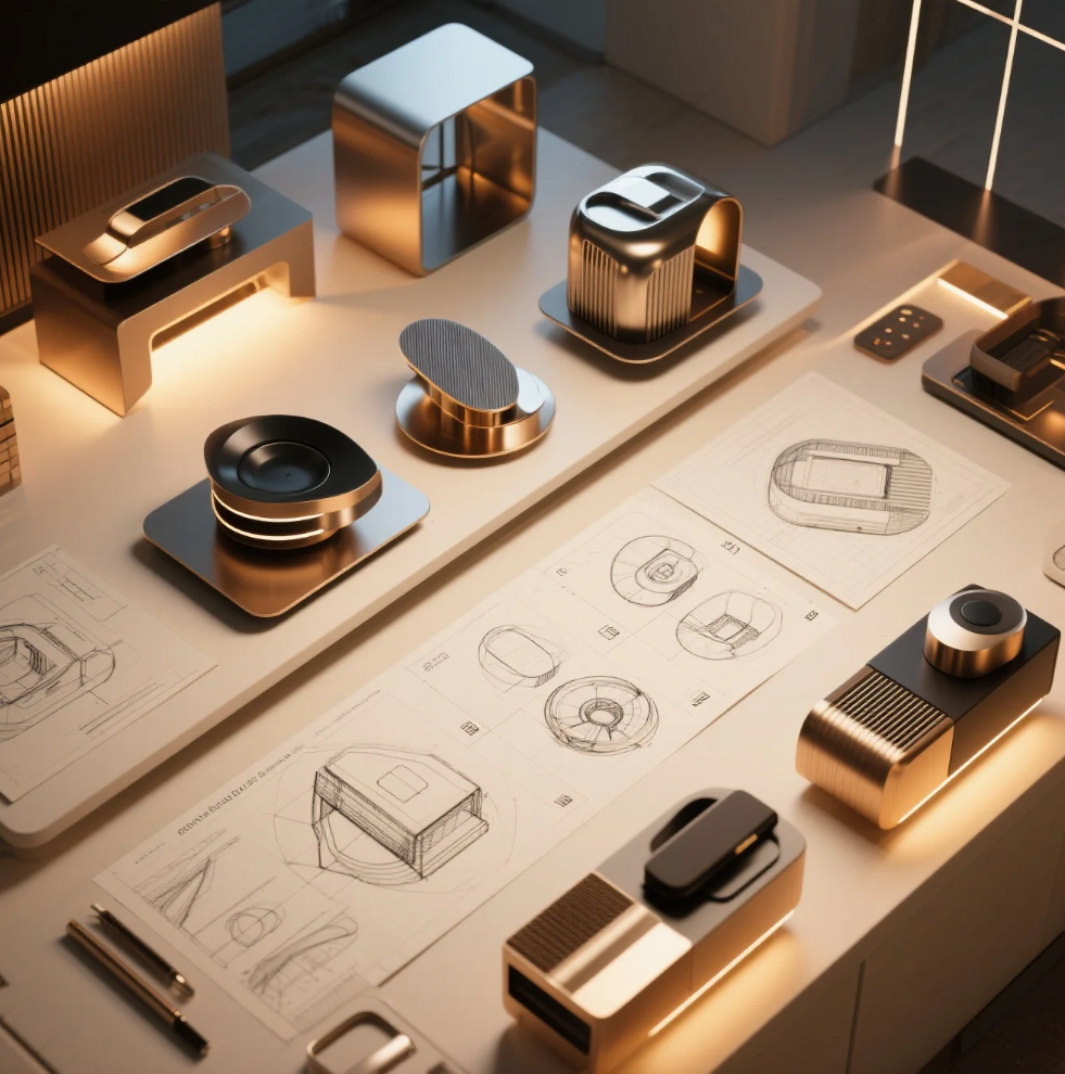 Minimal editorial workspace representing creative process