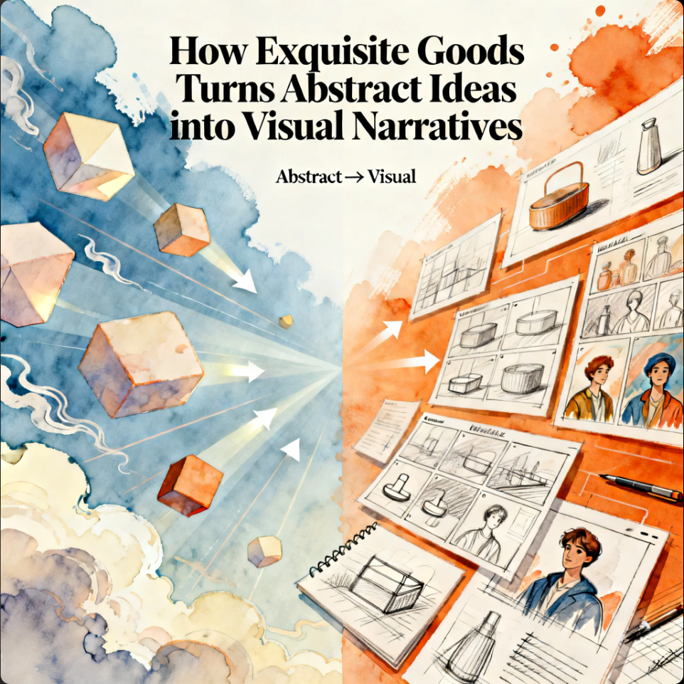 How Exquisite Goods Turns Abstract Ideas into Visual Narratives